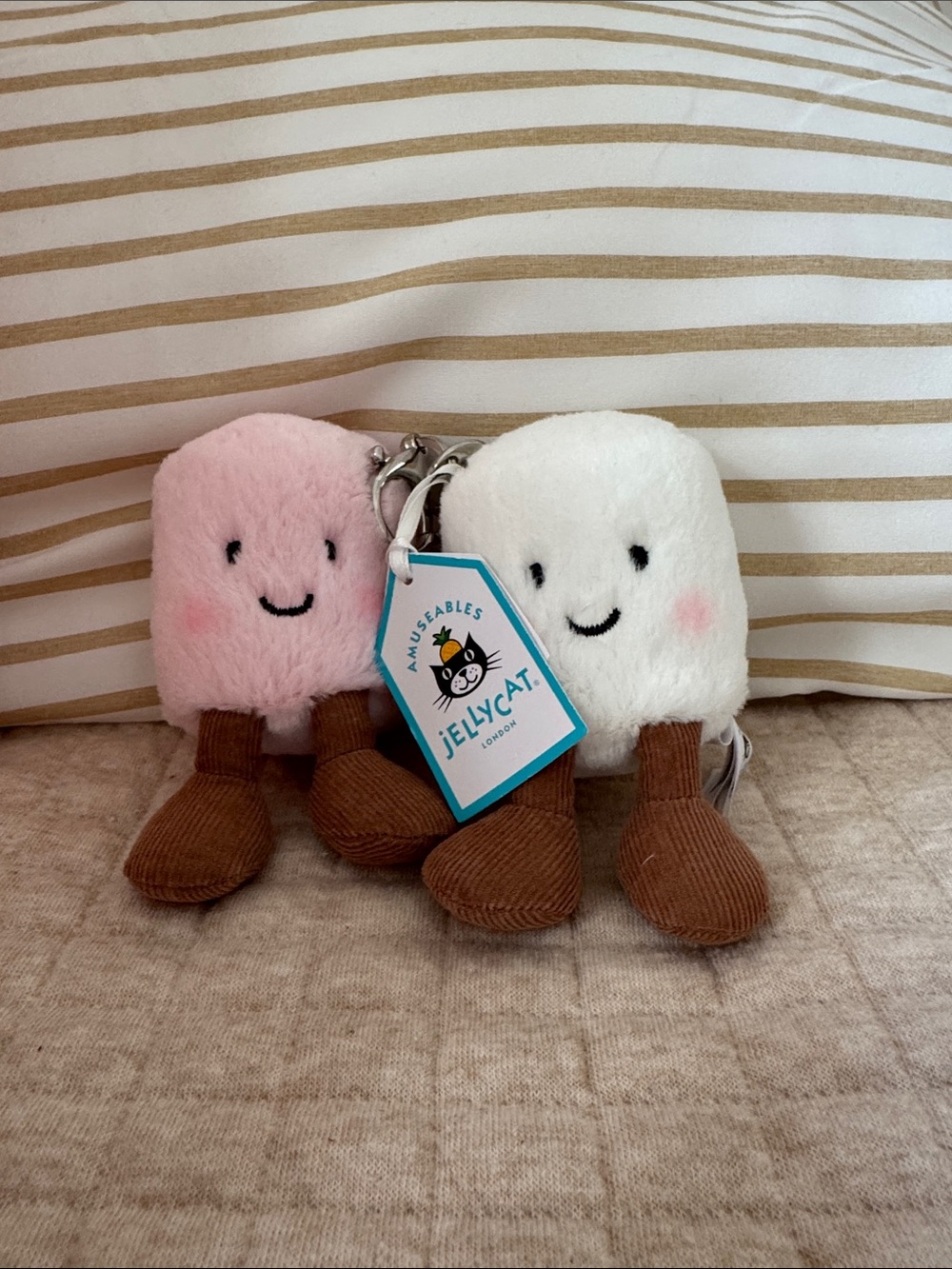 Jellycat Plush Amuseables Pair of Marshmallows Bag Charm